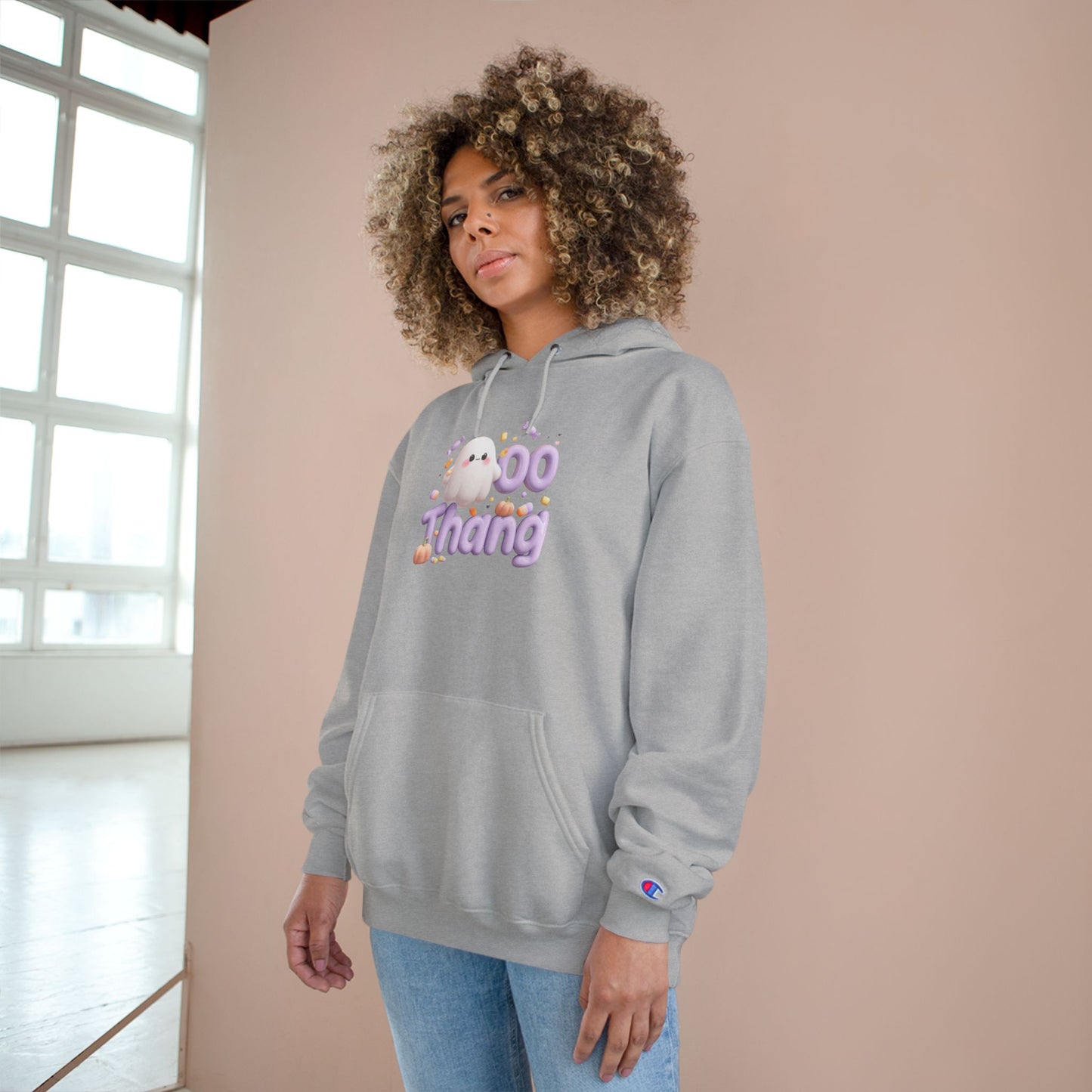 Lighthearted Ghost Champion Hoodie: You've Got This, Cozy Gift for Halloween, Spooky Season Apparel, Casual Comfort, Funny Sweatshirt