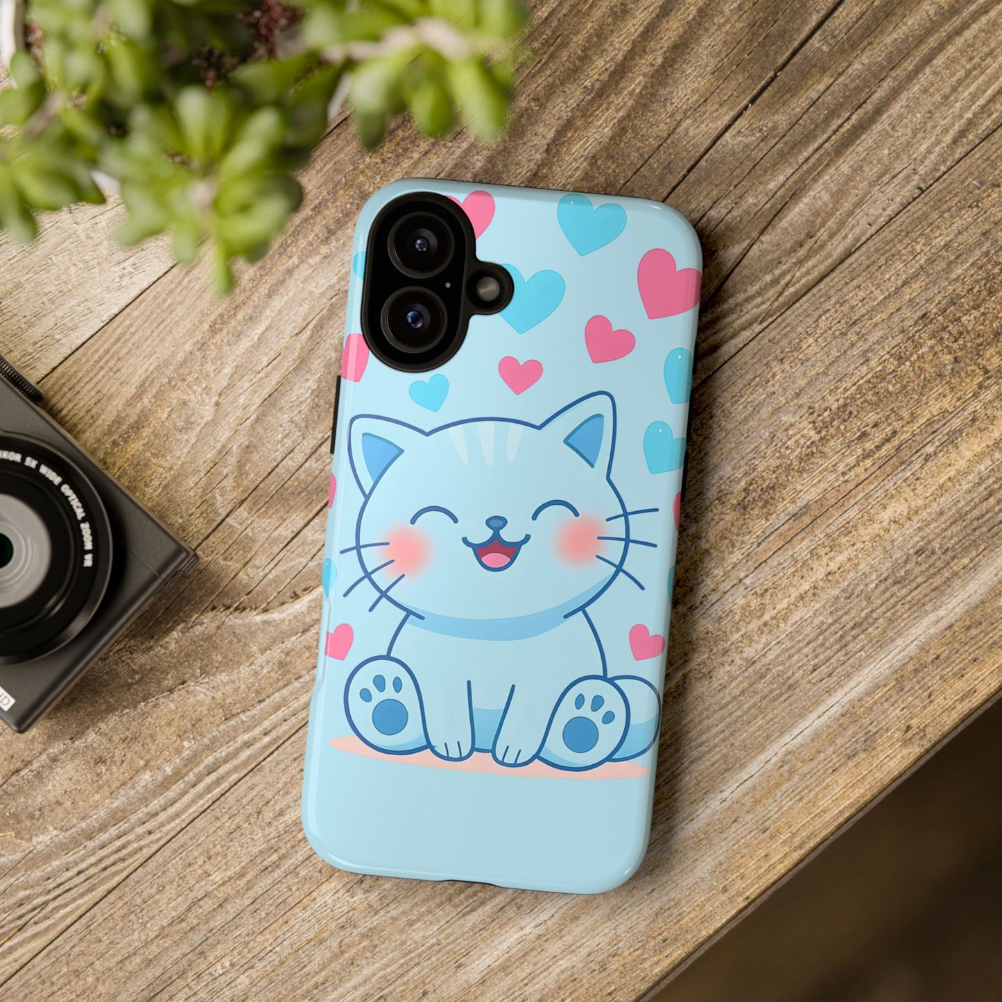 Phone Case - Cute Blue Cat Tough Case