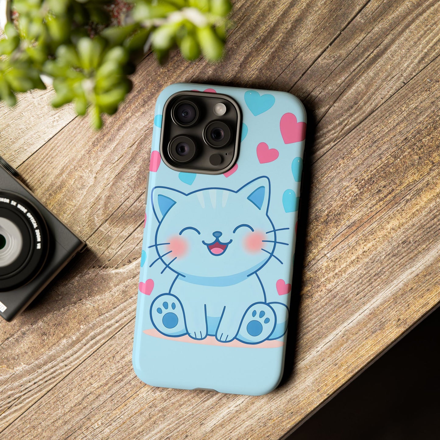 Phone Case - Cute Blue Cat Tough Case