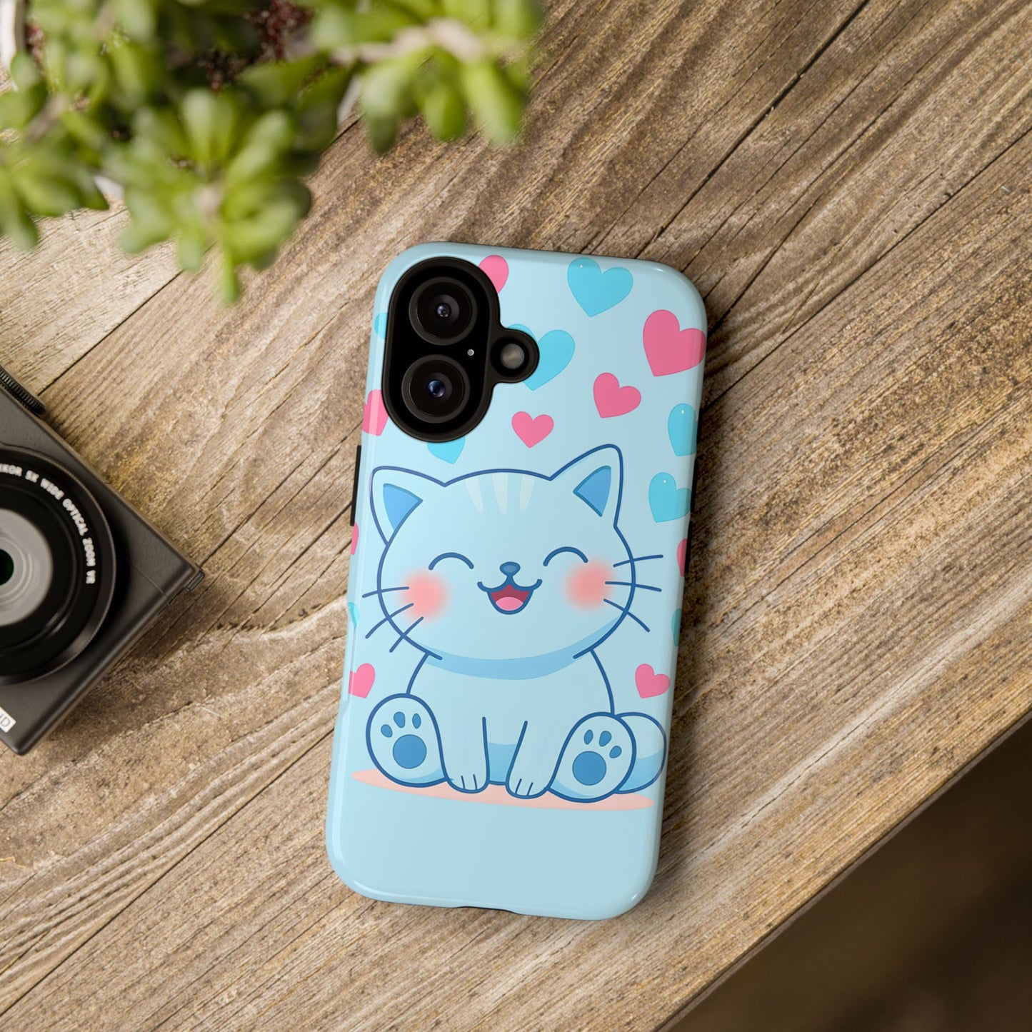 Phone Case - Cute Blue Cat Tough Case