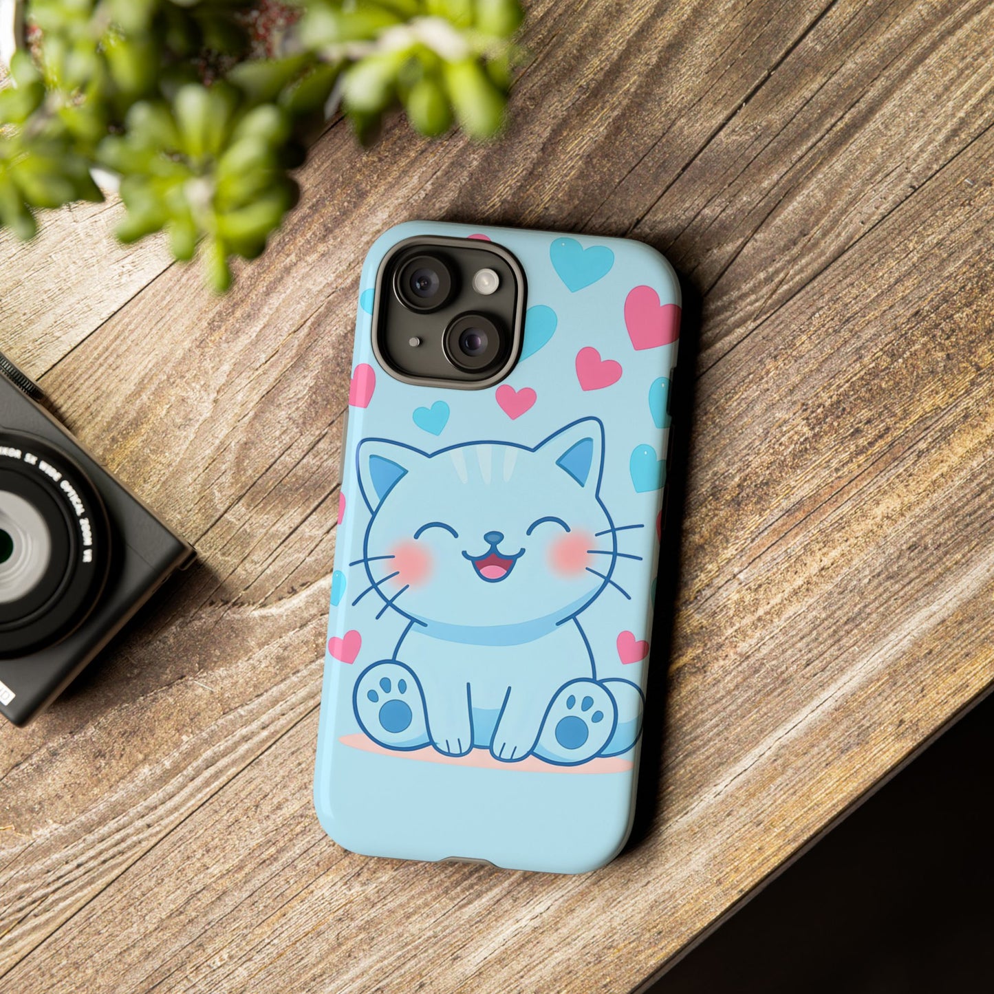 Phone Case - Cute Blue Cat Tough Case