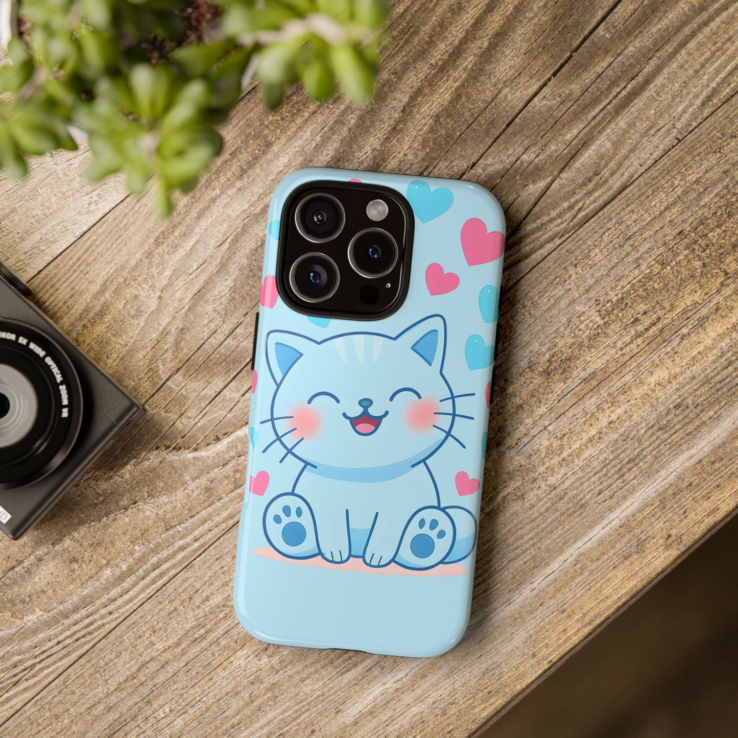 Phone Case - Cute Blue Cat Tough Case