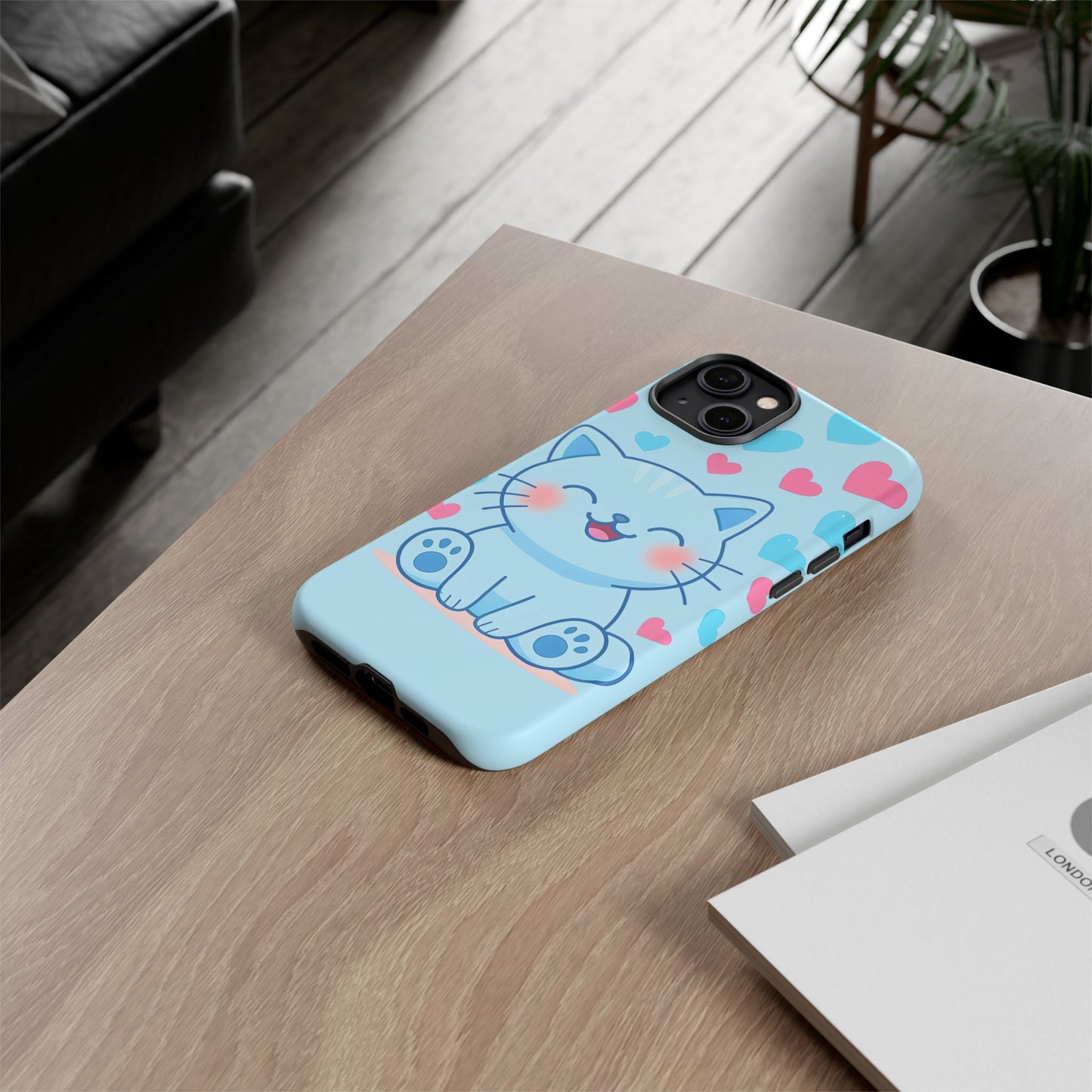 Phone Case - Cute Blue Cat Tough Case