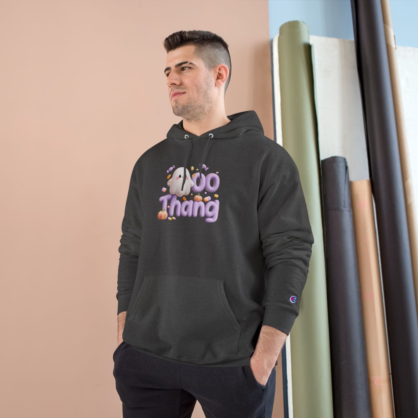 Lighthearted Ghost Champion Hoodie: You've Got This, Cozy Gift for Halloween, Spooky Season Apparel, Casual Comfort, Funny Sweatshirt