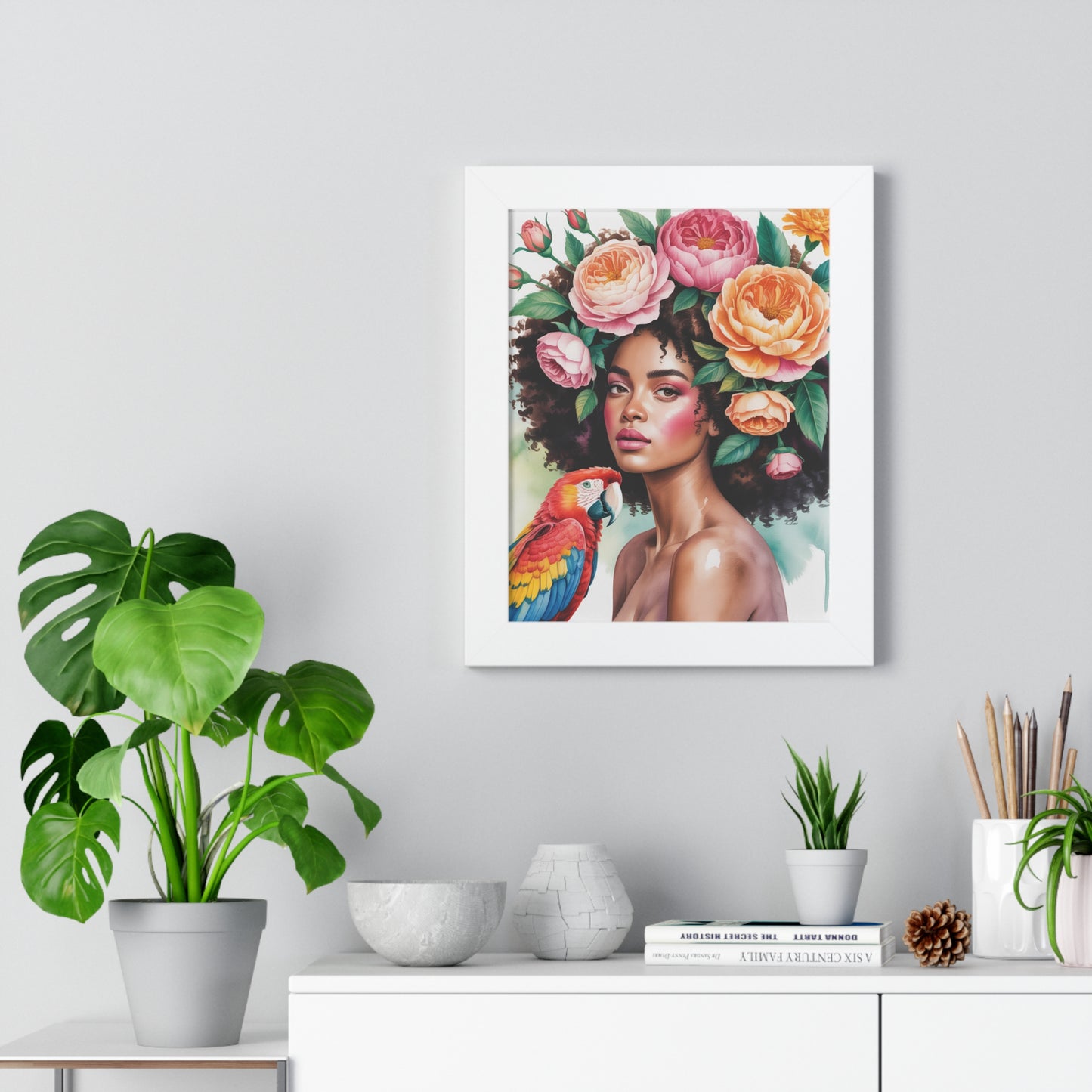 Bohemian Floral Poster Art, Tropical Wall Decor, Afrocentric Home Decor, Vibrant Nature Print, Unique Gift Idea