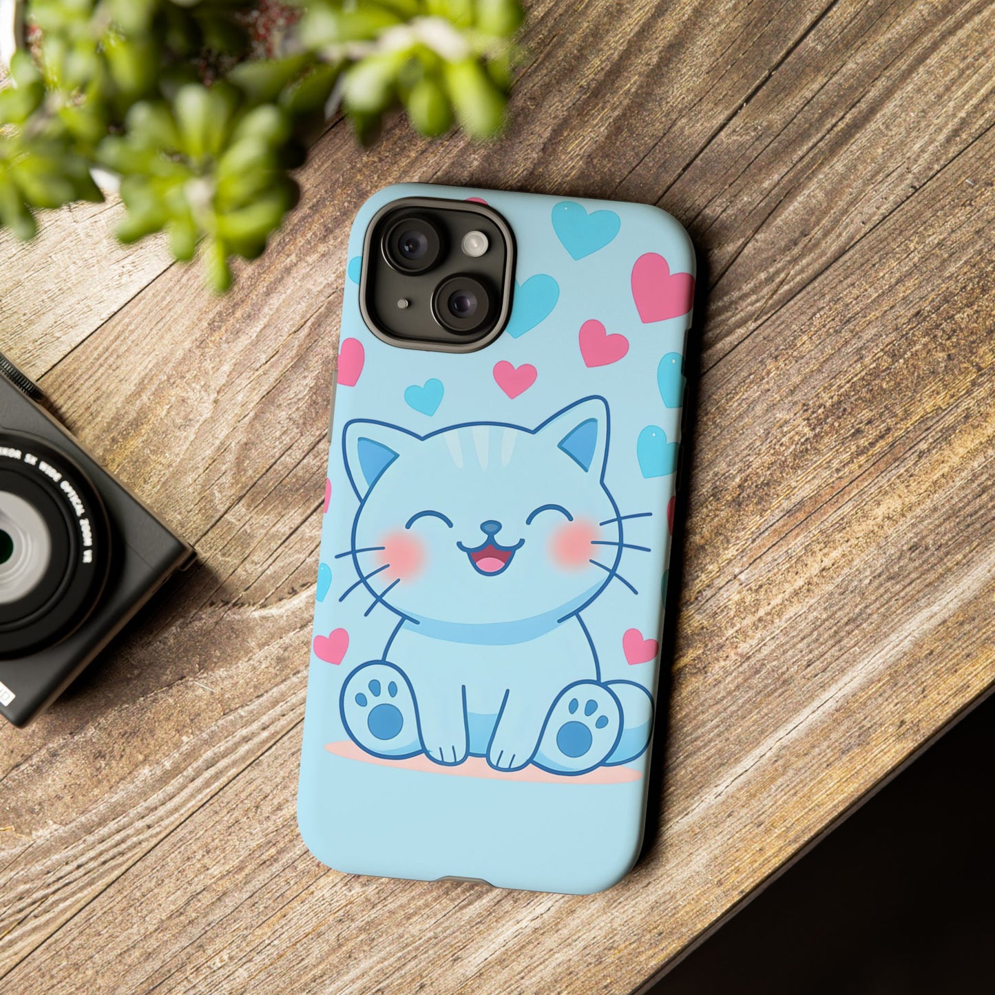 Phone Case - Cute Blue Cat Tough Case