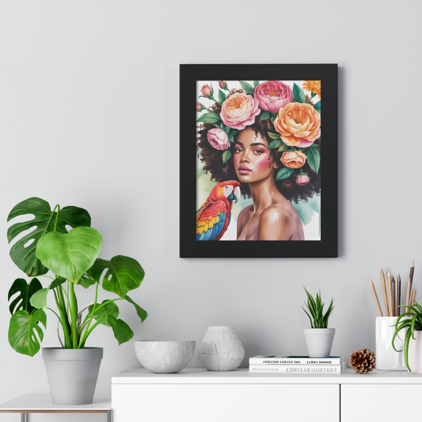 Bohemian Floral Poster Art, Tropical Wall Decor, Afrocentric Home Decor, Vibrant Nature Print, Unique Gift Idea