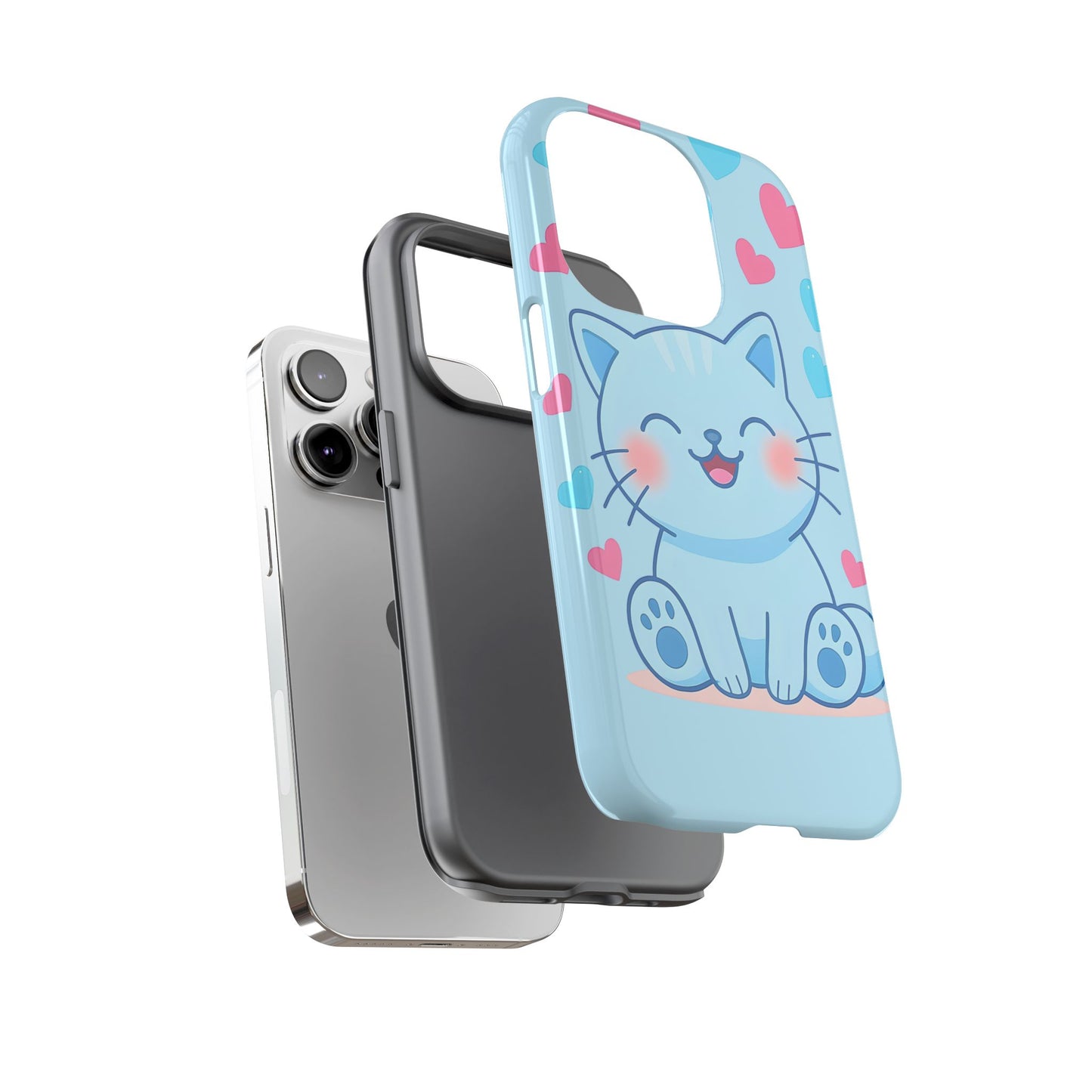 Phone Case - Cute Blue Cat Tough Case