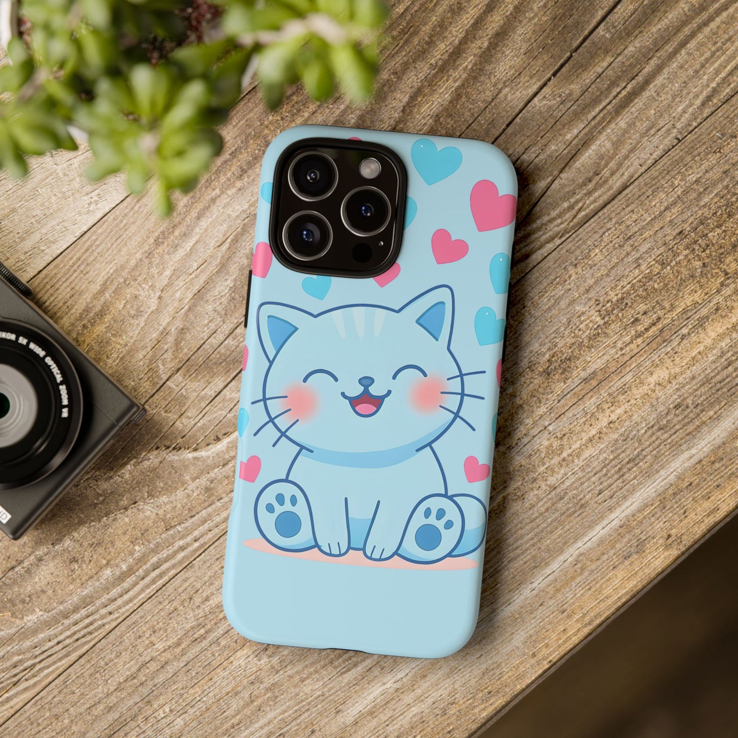 Phone Case - Cute Blue Cat Tough Case