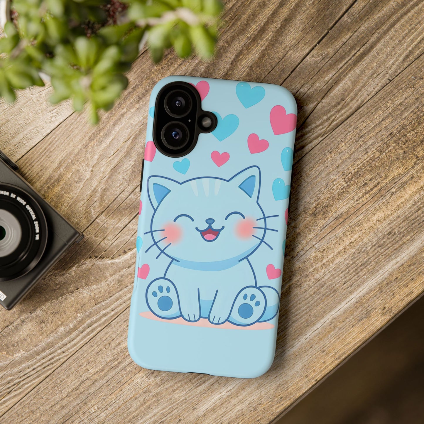 Phone Case - Cute Blue Cat Tough Case