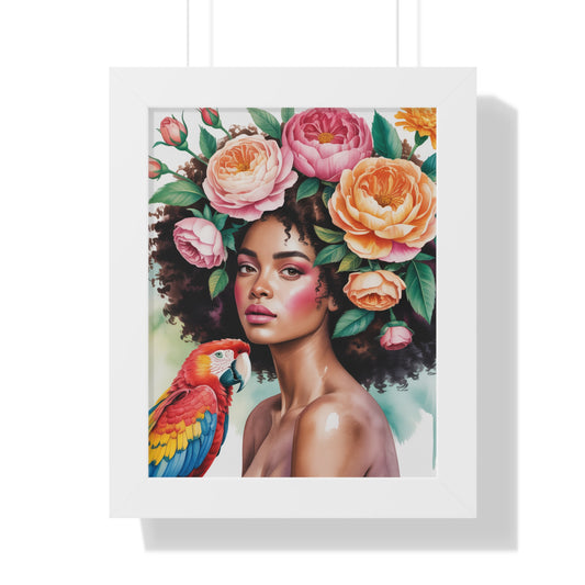 Bohemian Floral Poster Art, Tropical Wall Decor, Afrocentric Home Decor, Vibrant Nature Print, Unique Gift Idea