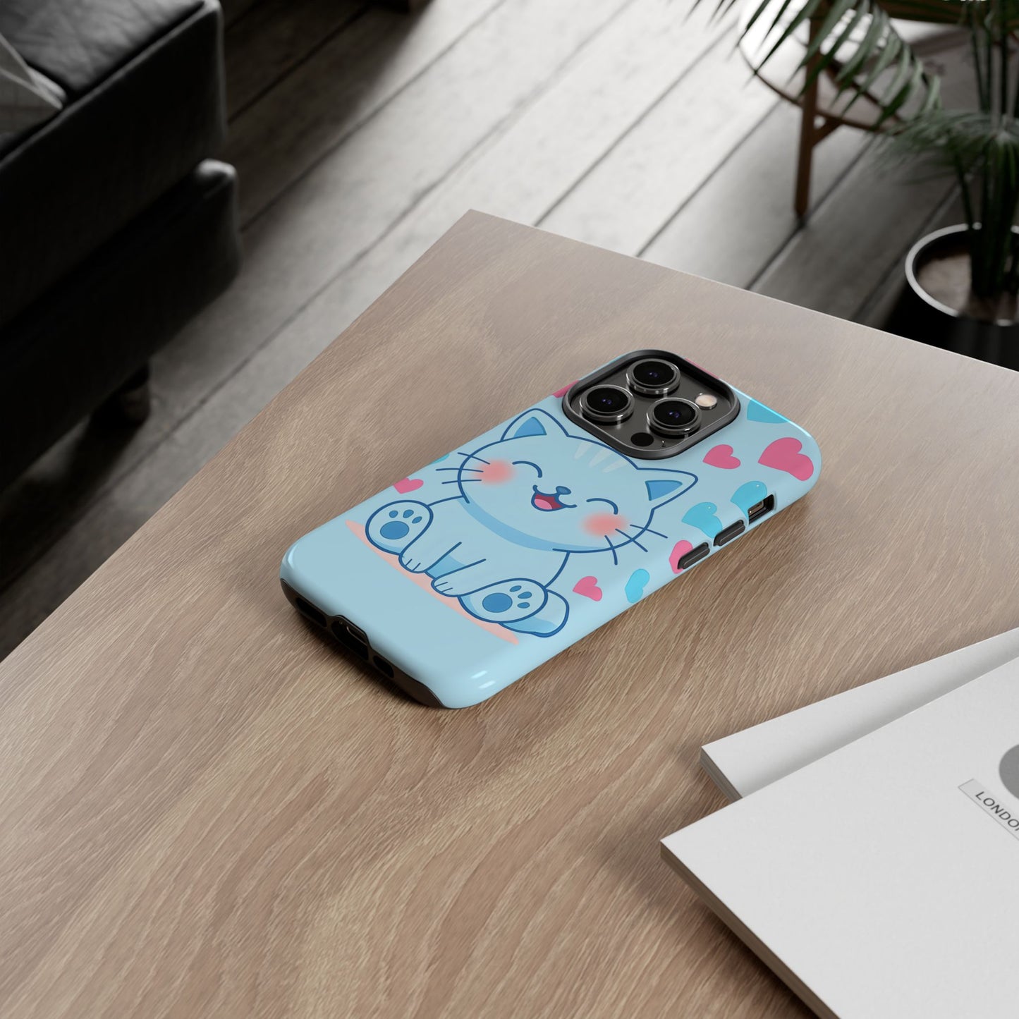 Phone Case - Cute Blue Cat Tough Case