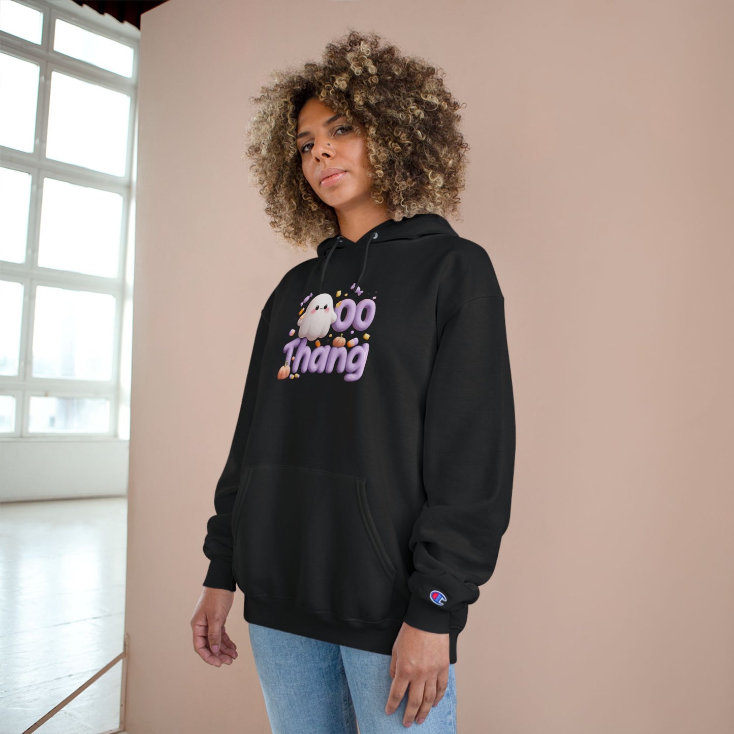 Lighthearted Ghost Champion Hoodie: You've Got This, Cozy Gift for Halloween, Spooky Season Apparel, Casual Comfort, Funny Sweatshirt
