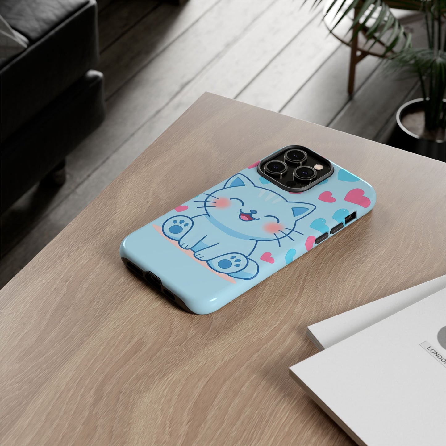 Phone Case - Cute Blue Cat Tough Case