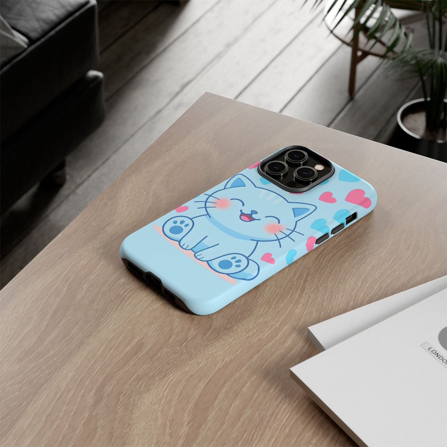 Phone Case - Cute Blue Cat Tough Case