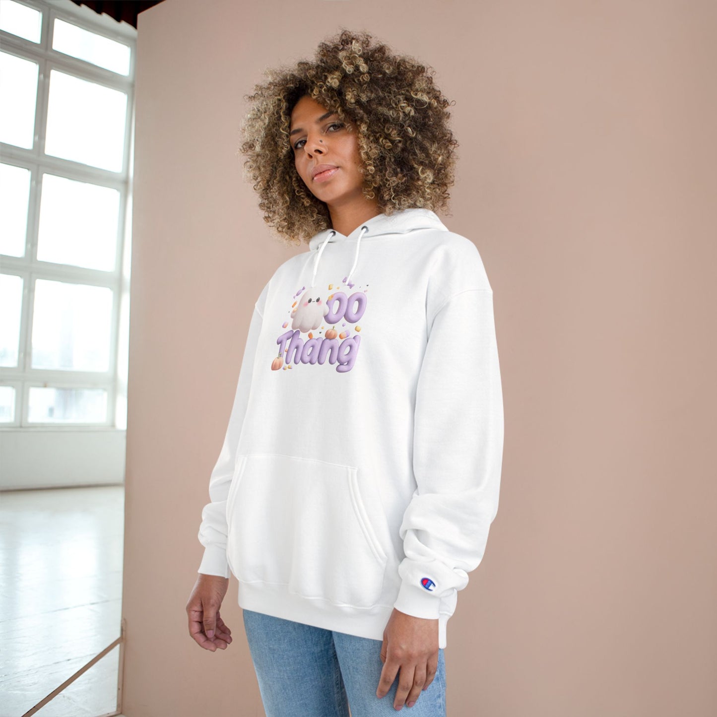 Lighthearted Ghost Champion Hoodie: You've Got This, Cozy Gift for Halloween, Spooky Season Apparel, Casual Comfort, Funny Sweatshirt