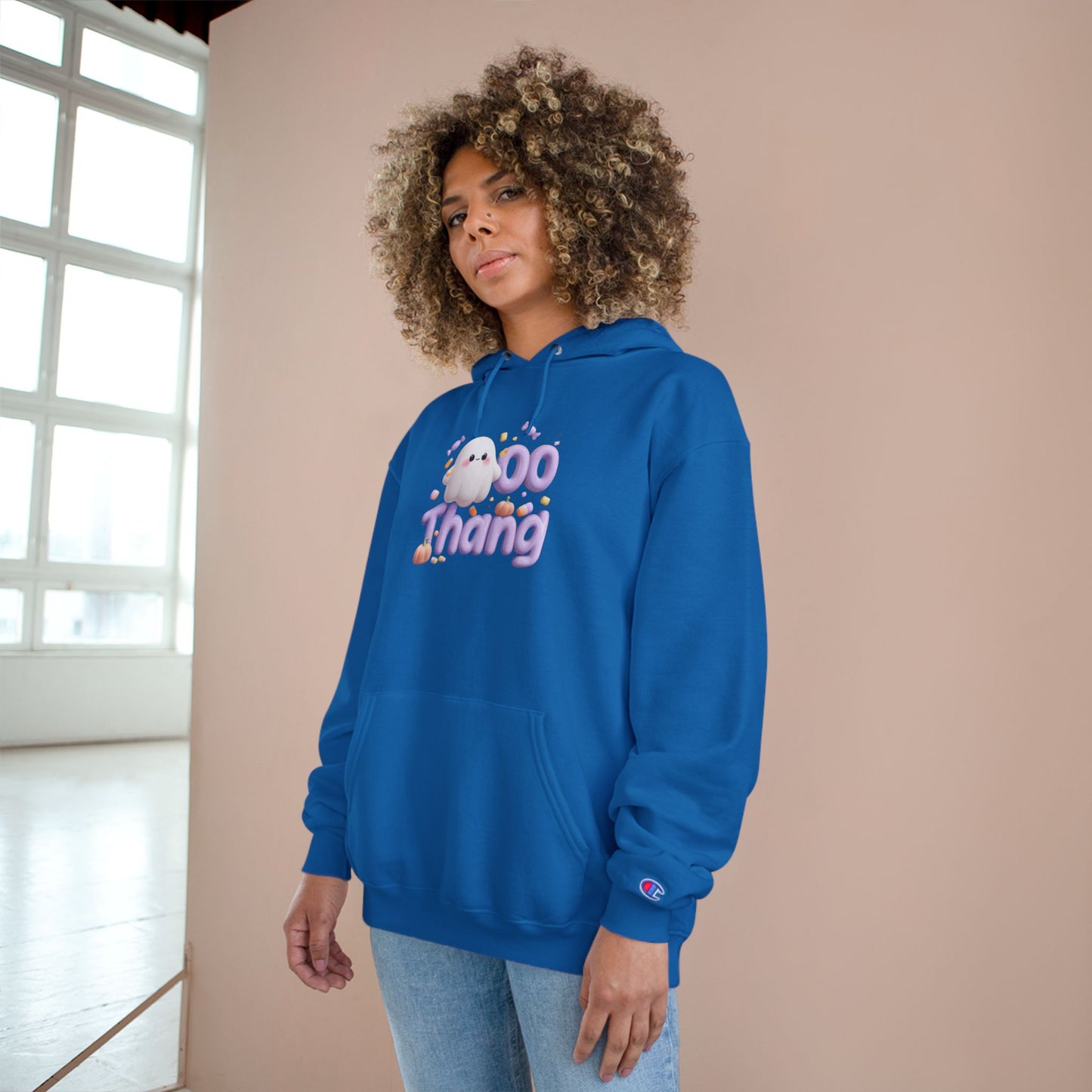 Lighthearted Ghost Champion Hoodie: You've Got This, Cozy Gift for Halloween, Spooky Season Apparel, Casual Comfort, Funny Sweatshirt