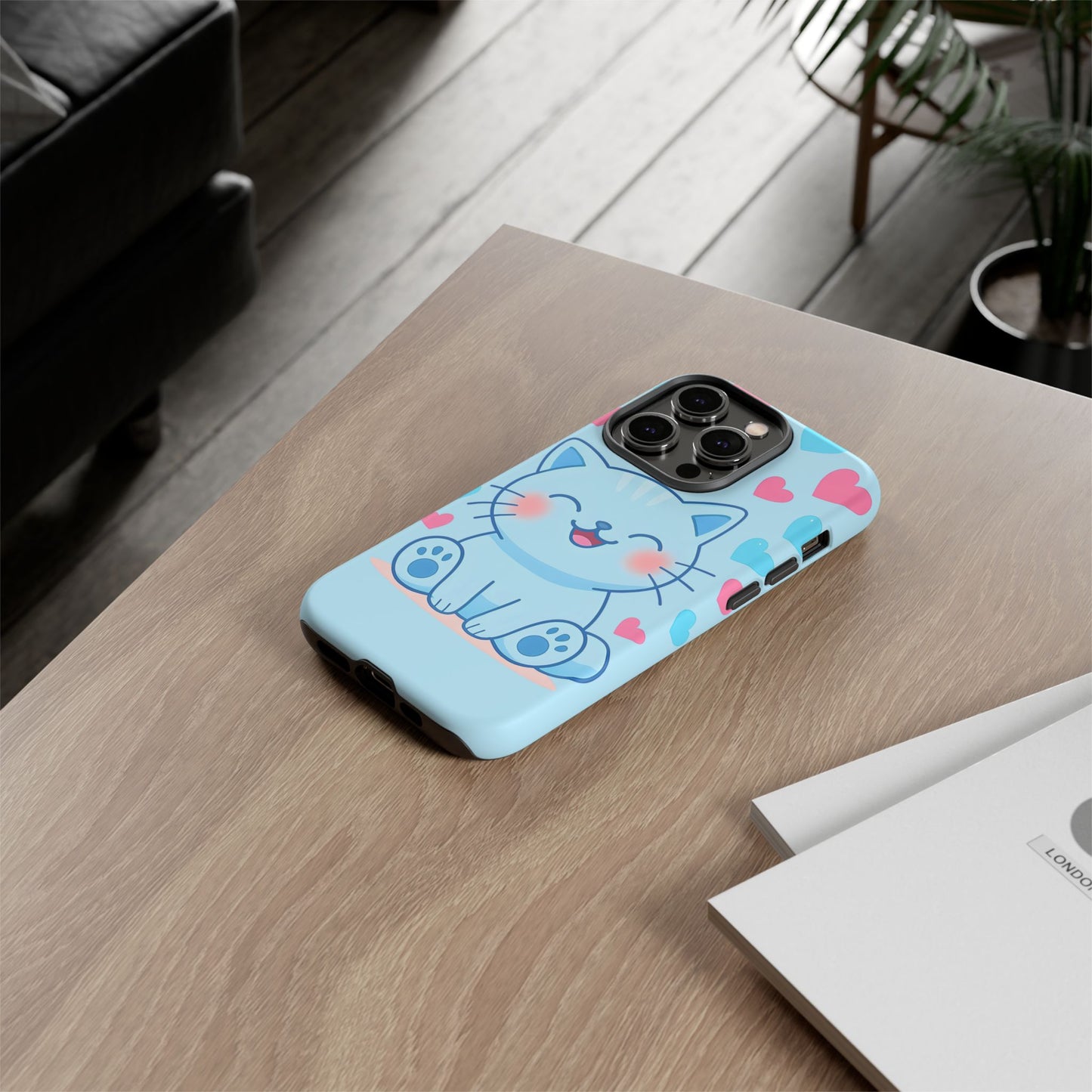 Phone Case - Cute Blue Cat Tough Case
