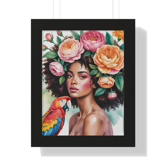 Bohemian Floral Poster Art, Tropical Wall Decor, Afrocentric Home Decor, Vibrant Nature Print, Unique Gift Idea