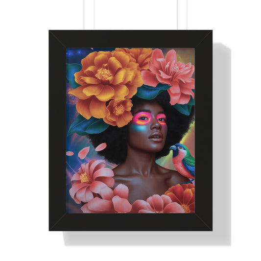 Vibrant Floral Art Print, Inspiring Wall Decor, Bohemian Home Accessory, Feminine Artwork, Gift for Her, Colorful Poster