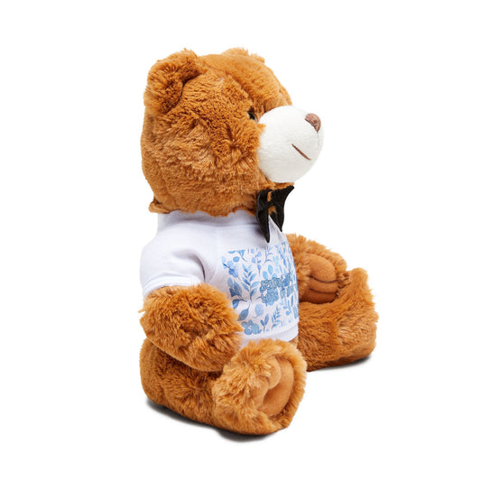 Cuddly Teddy Bear with Custom T-Shirt, Personalized Gift, Plush Toy, Baby Shower, Valentine's Day, Kids' Birthday, Cozy Companion
