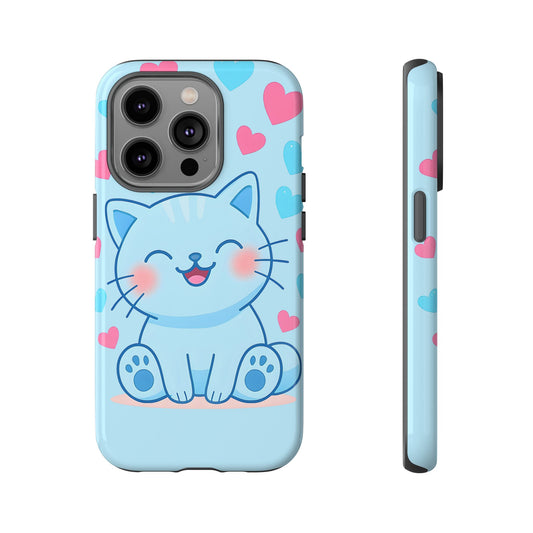 Phone Case - Cute Blue Cat Tough Case